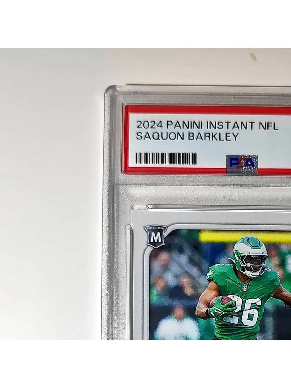 Saquon Barkley 2024 Panini Milestone NFL #236 Eagles 1 of 809 PSA 10 Gem Mint